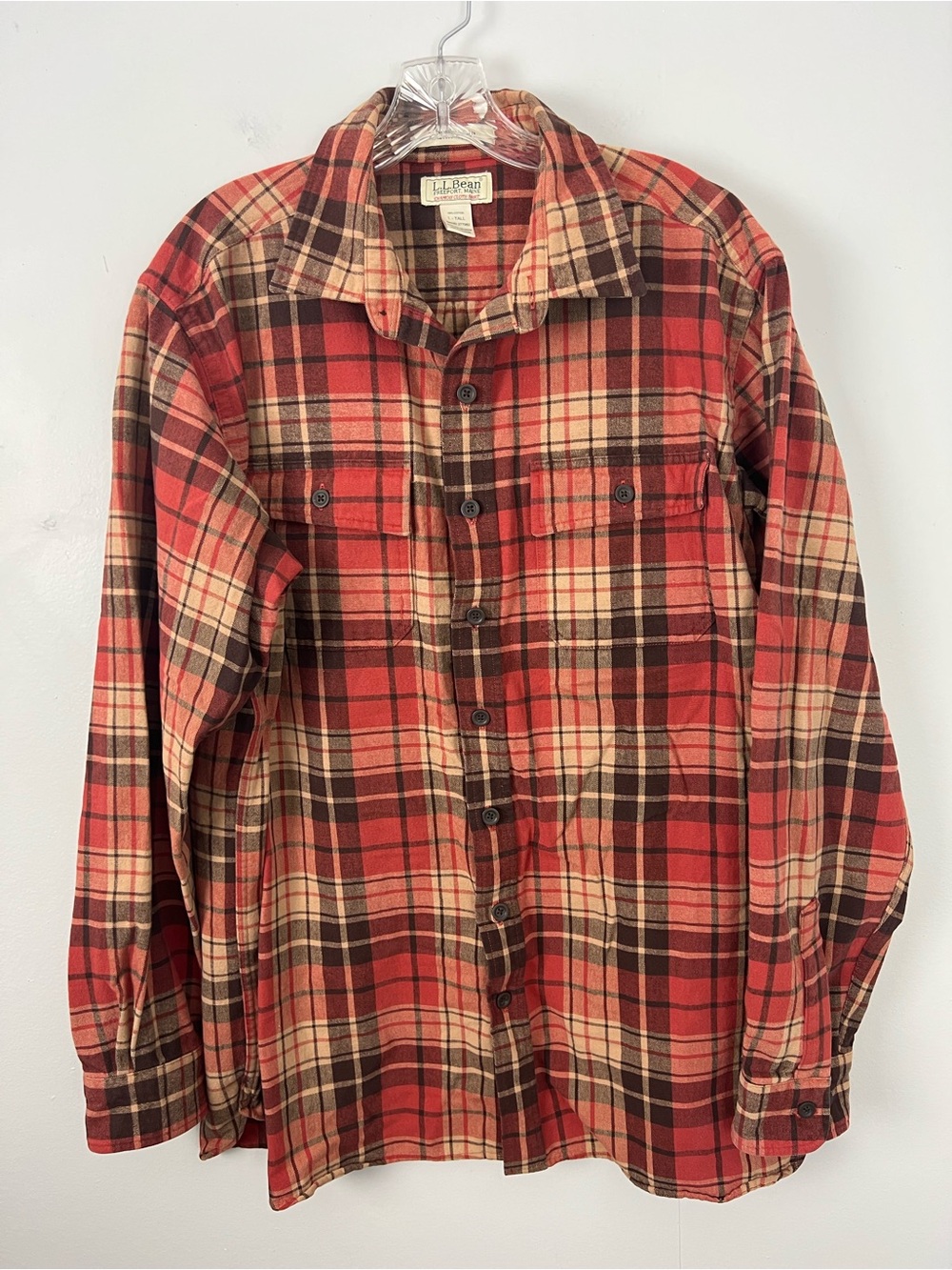 L.L. Bean Chamois Cloth Plaid Shirt Tall